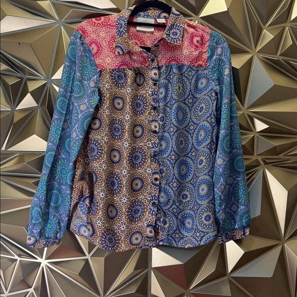 Anthropologie Multicolor Geometric Shirt - Picture 1 of 4